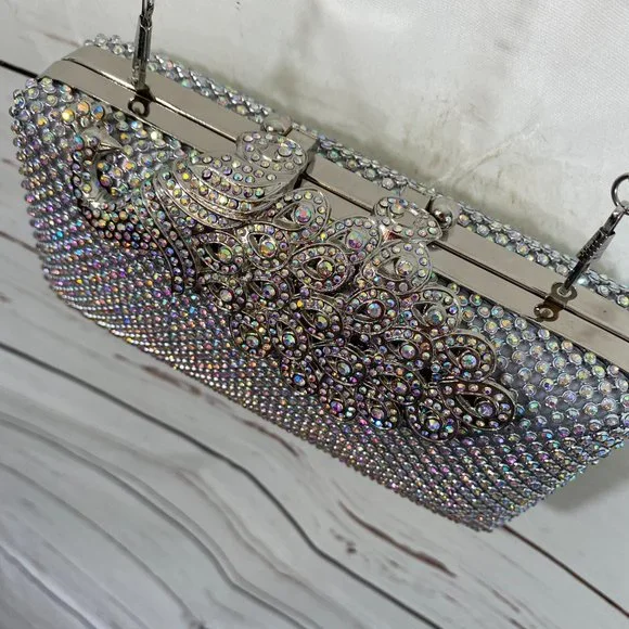 Fawziya Designer Rhinestone Peacock Glamour Shoulder Handbag ~ NWOT - Picture 11 of 13